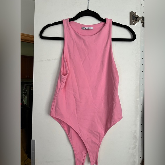 Zara Tops Zara Pink Bodysuit Poshmark